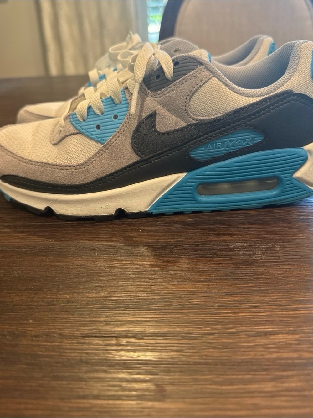 Men’s Nike Air Max 90 Sneakers in Grey, Black and Teal